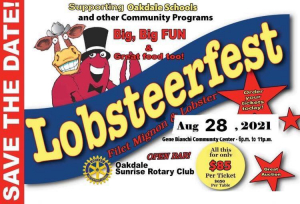 Flyer for Lobsterfest with cow and lobster
