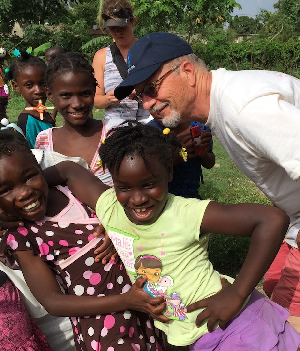 Tim Madden with Haitian Children