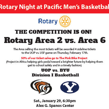 Rotary Nite at Pacific Men’s Basketball – Jan 29, 2022